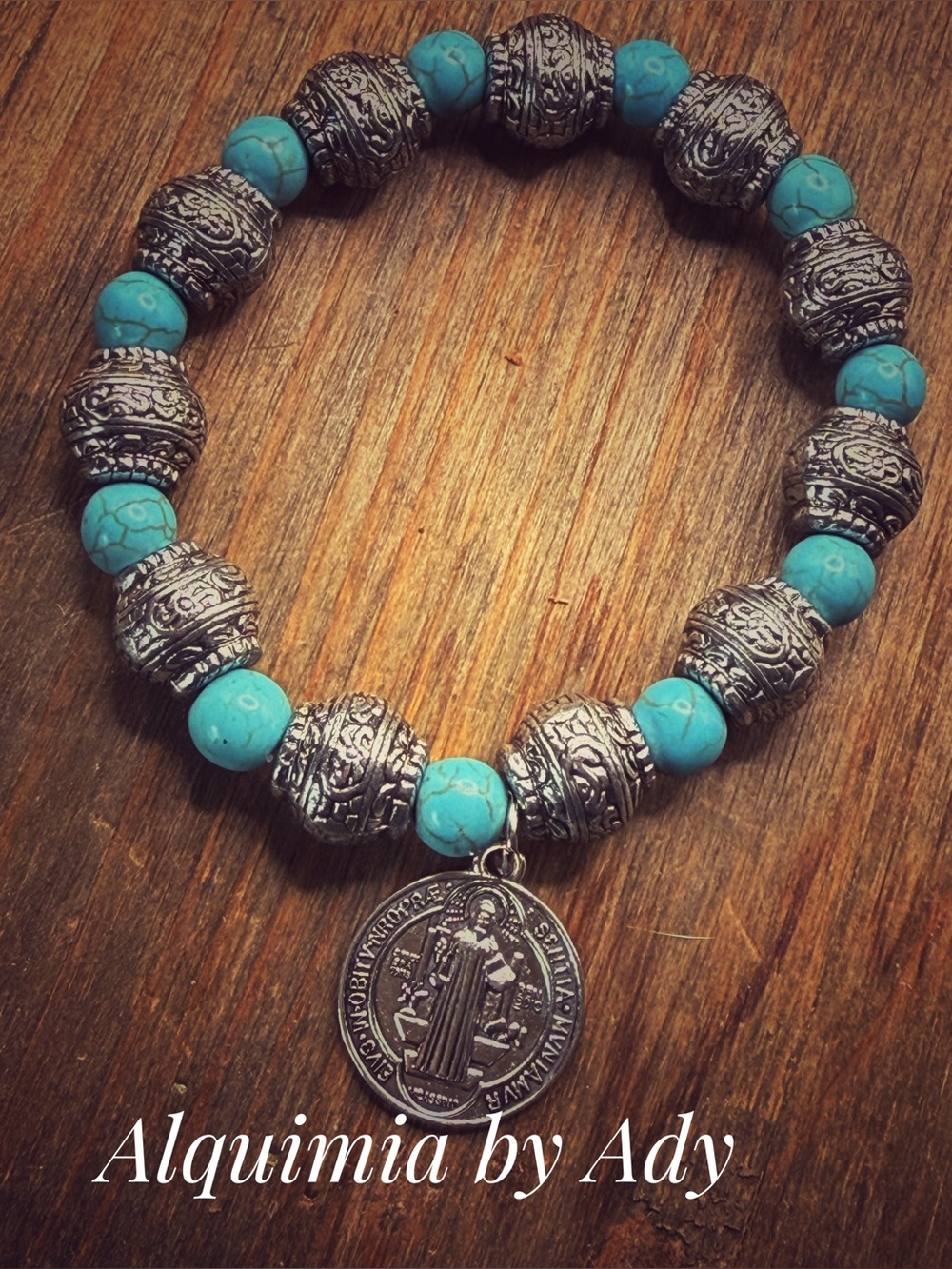Turquoise and silver San Benito Bracelet